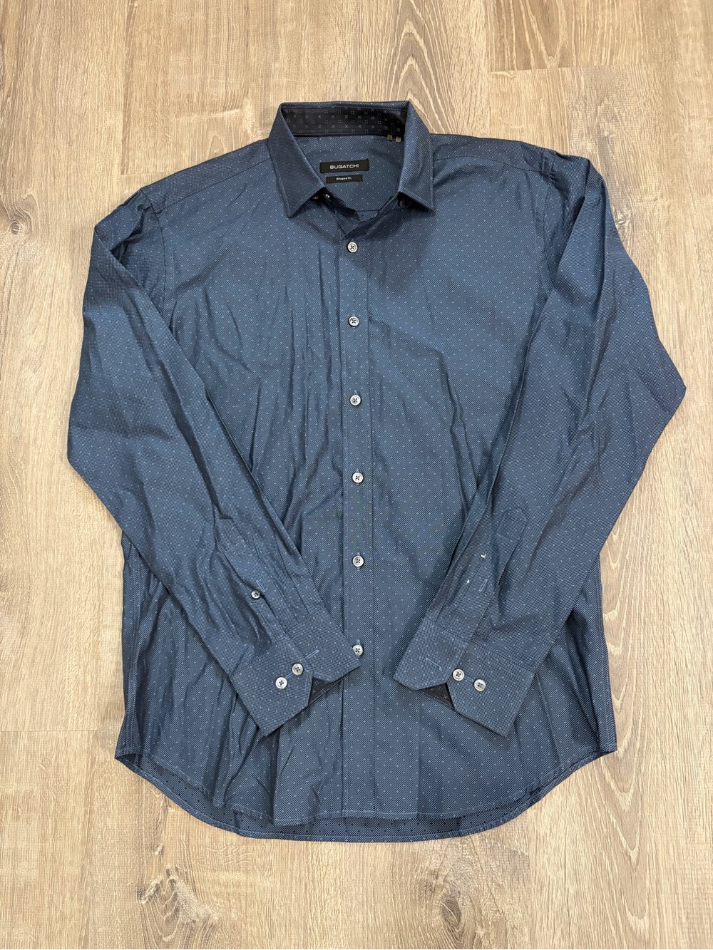Bugatchi Men's Navy Microdot Dress Shirt
